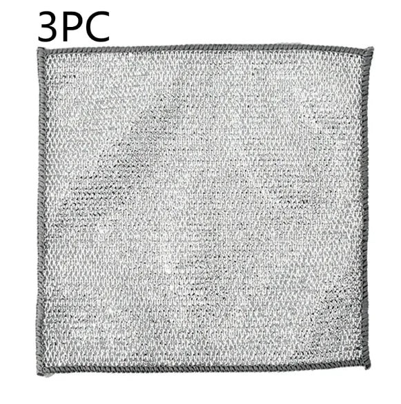 Multipurpose Wire Dishwashing Rag – Non‑Scratch Stainless Steel Cleaning Cloth, Reusable Metal Scrubber for Wet & Dry Kitchen Cleaning, Powerful Dishcloth for Cookware, Pots, Pans & Stovetops