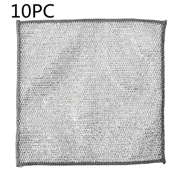 Multipurpose Wire Dishwashing Rag – Non‑Scratch Stainless Steel Cleaning Cloth, Reusable Metal Scrubber for Wet & Dry Kitchen Cleaning, Powerful Dishcloth for Cookware, Pots, Pans & Stovetops