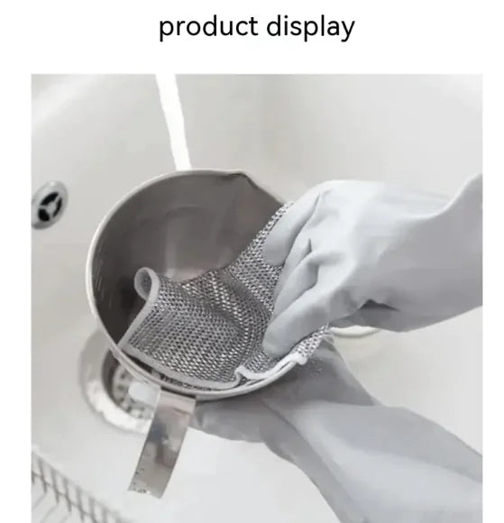Multipurpose Wire Dishwashing Rag – Non‑Scratch Stainless Steel Cleaning Cloth, Reusable Metal Scrubber for Wet & Dry Kitchen Cleaning, Powerful Dishcloth for Cookware, Pots, Pans & Stovetops