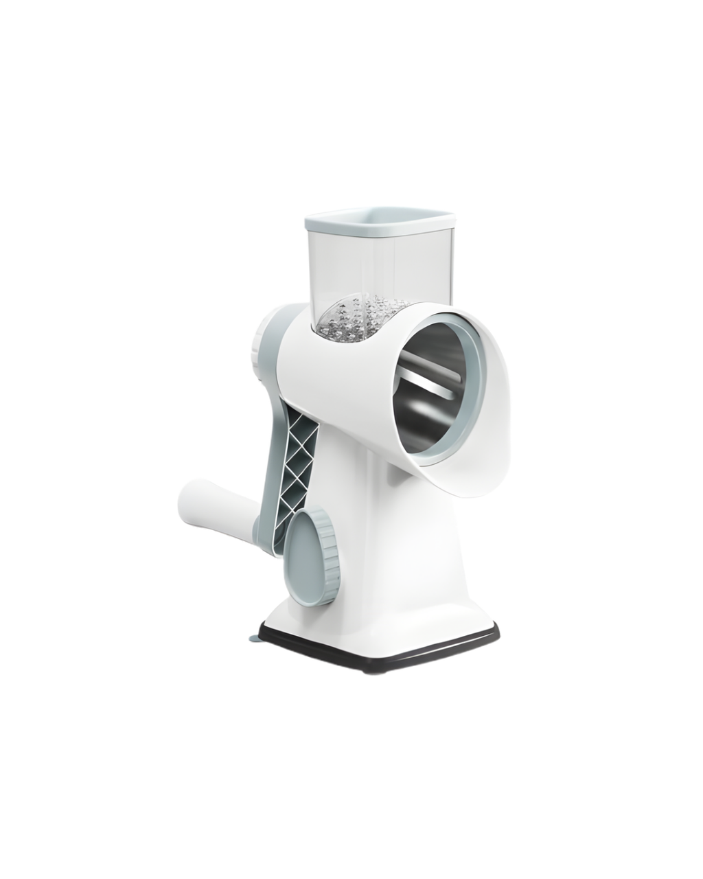 White manual meat grinder on a white background