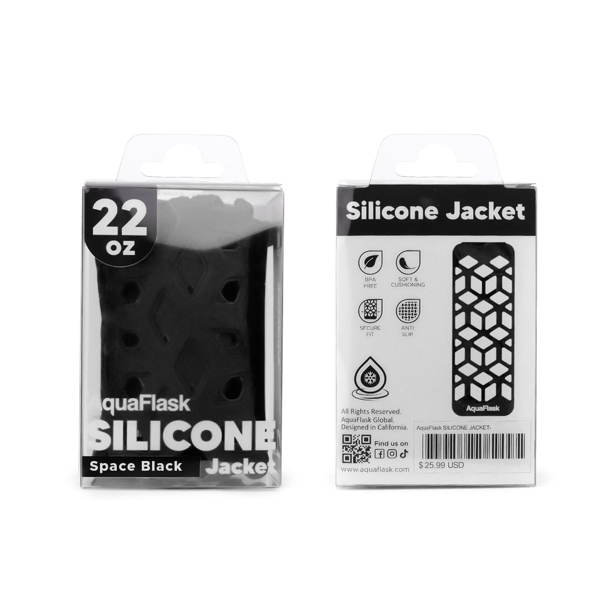 AquaFlask 22oz Silicone Sleeve – Durable, Non-Slip & Shock-Absorbing Bottle Cover