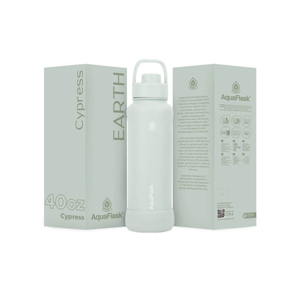 AquaFlask Earth Collection 40oz Insulated Stainless Steel Water Bottle – Hot & Cold, Leak-Proof, Reusable
