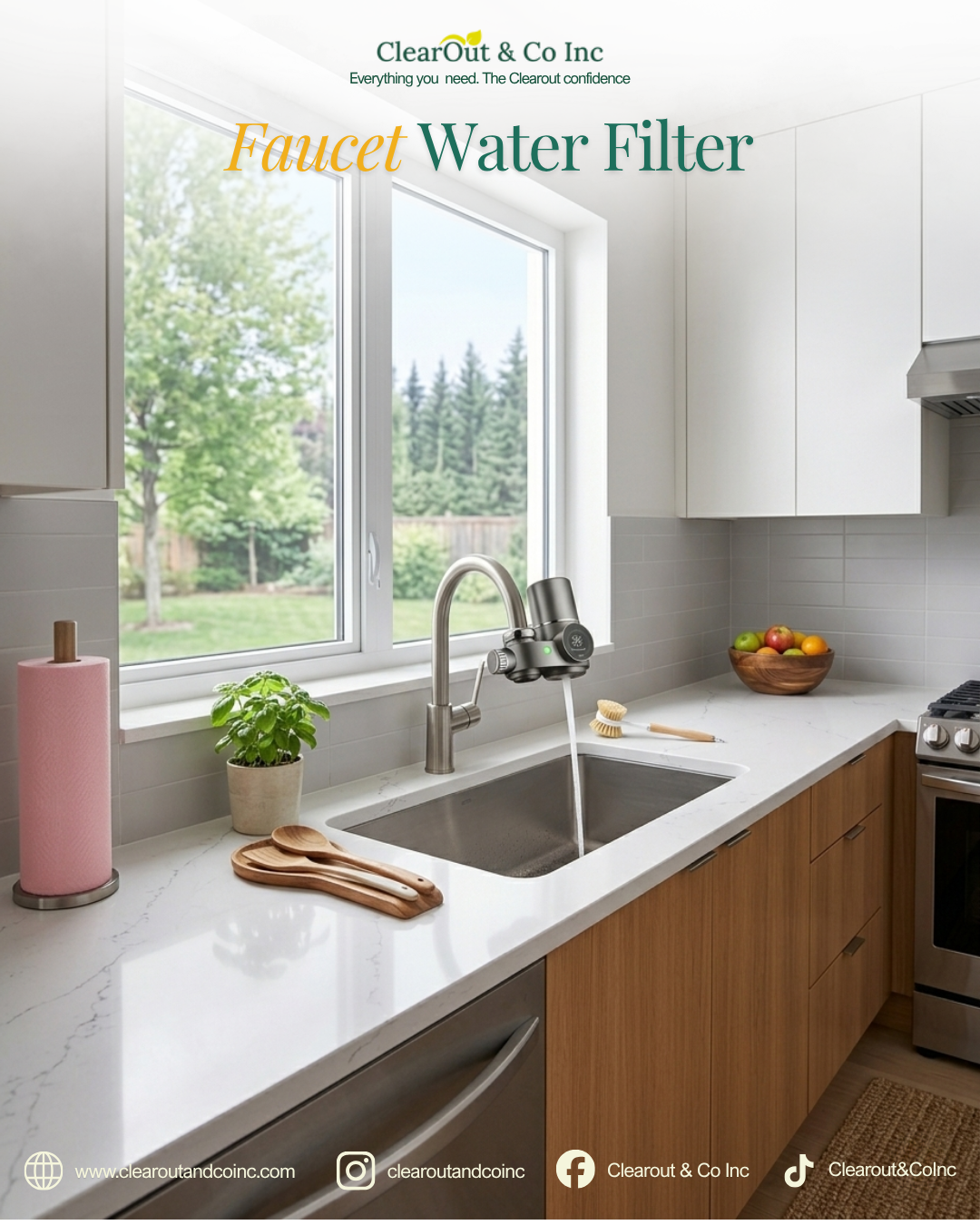 Faucet Water Filter with LED Display Reduces Lead Chlorine Heavy Metals Sink Water Purifier