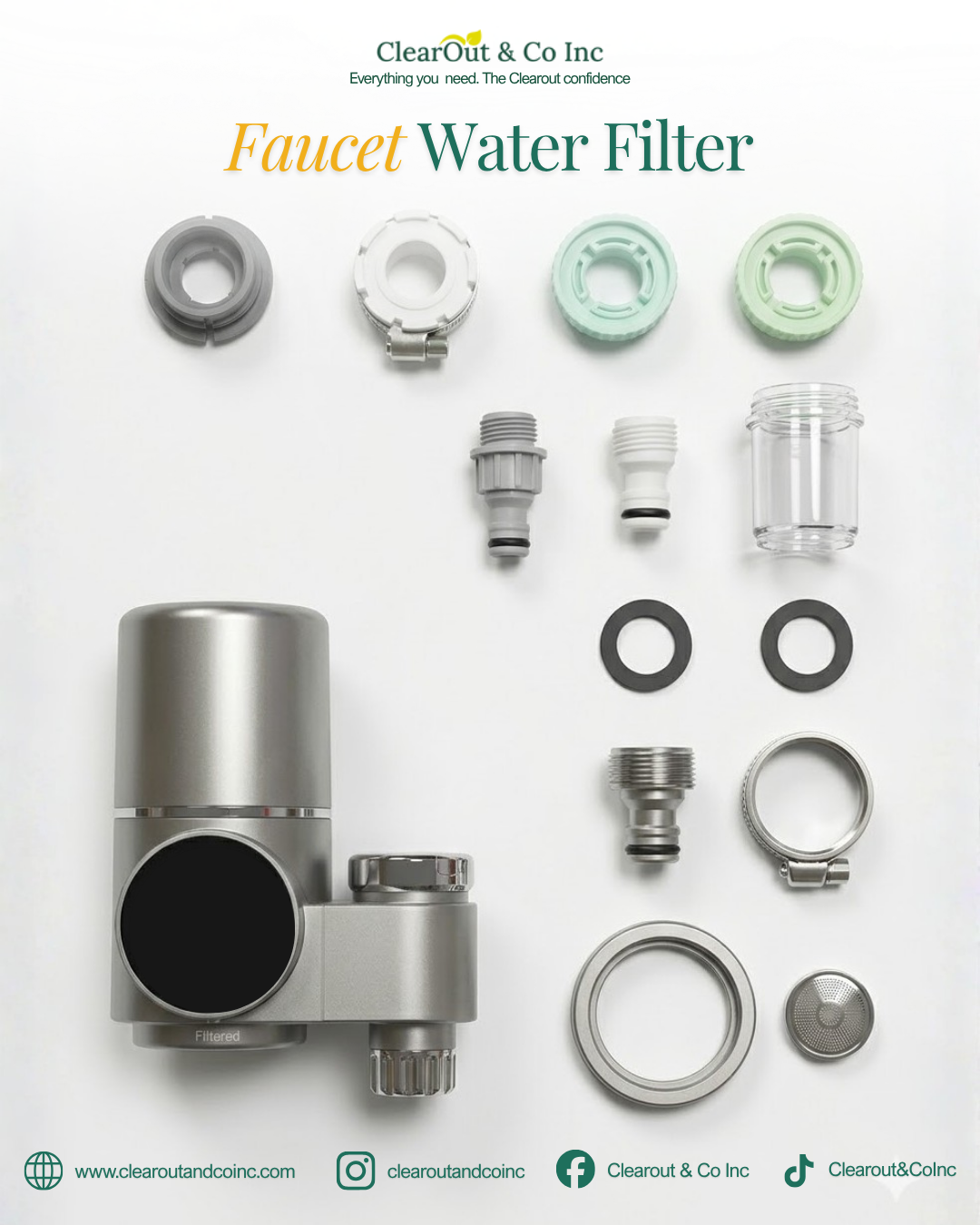 Faucet Water Filter with LED Display Reduces Lead Chlorine Heavy Metals Sink Water Purifier