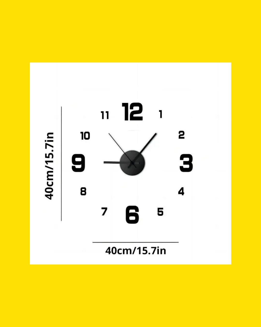 Creative Frameless DIY Wall Clock Wall Decal
