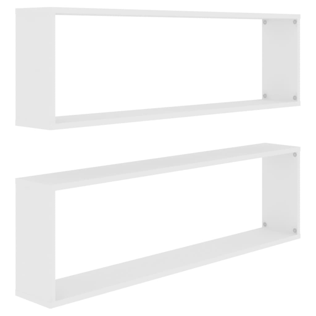 NNEVL Wall Cube Shelves 2 pcs White 100x15x30 cm Chipboard-1