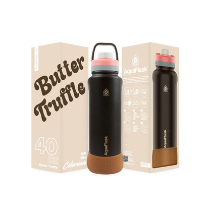 AquaFlask Colorwave 40oz Tumbler – Double Wall Stainless Steel, Keeps Drinks Hot & Cold, Leak-Proof