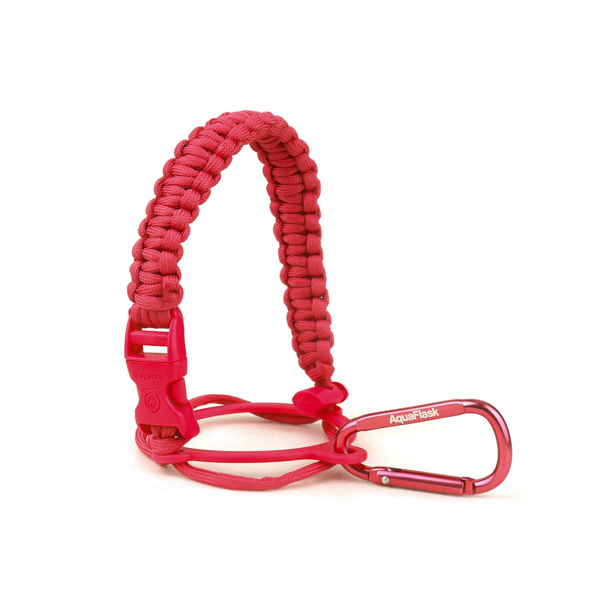 AquaFlask 14–64 oz Paracord Handle with Carabiner Clip – Durable Carry Strap for Water Bottles