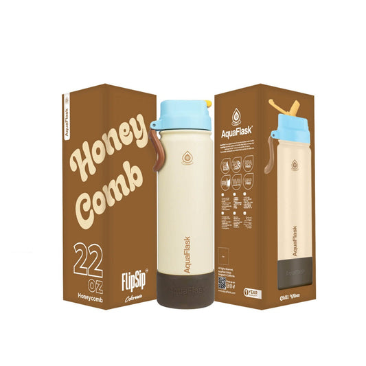 AquaFlask (22oz) Colorwave Flip Sip Insulated Water Bottle Double Wall Stainless Steel Hot & Cold