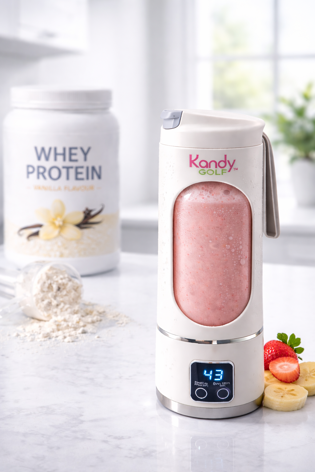 Portable Smoothie Blender 500ml USB-C Rechargeable Travel Blender with 12 Stainless Steel Blades