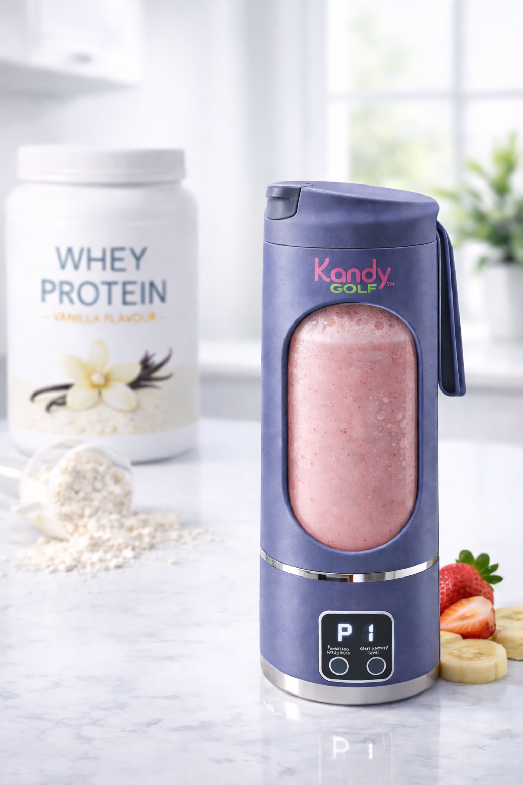 Portable Smoothie Blender 500ml USB-C Rechargeable Travel Blender with 12 Stainless Steel Blades