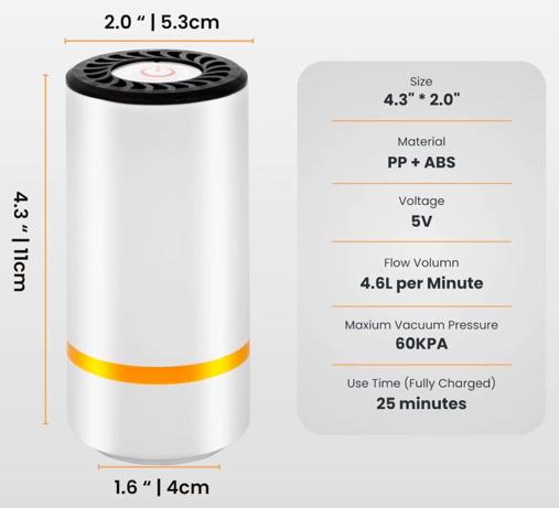 Wireless Portable Vacuum Sealer Machine for Food Storage – Compact Handheld Sealer with 5/10/20/30 Reusable Bags, Powerful Meal Saver & Freshness Preserver