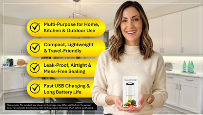 Wireless Portable Vacuum Sealer Machine for Food Storage – Compact Handheld Sealer with 5/10/20/30 Reusable Bags, Powerful Meal Saver & Freshness Preserver