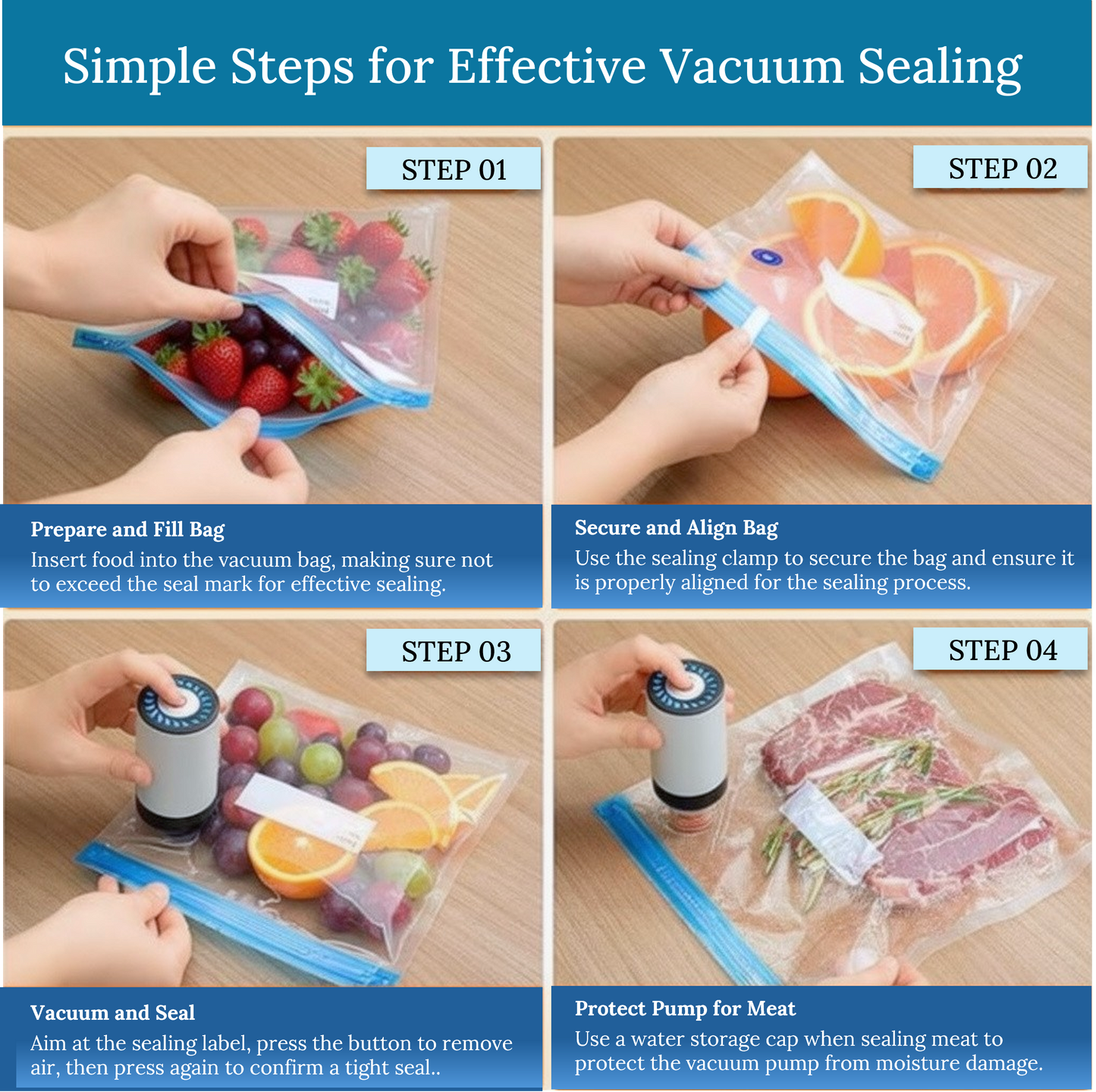 Wireless Portable Vacuum Sealer Machine for Food Storage – Compact Handheld Sealer with 5/10/20/30 Reusable Bags, Powerful Meal Saver & Freshness Preserver