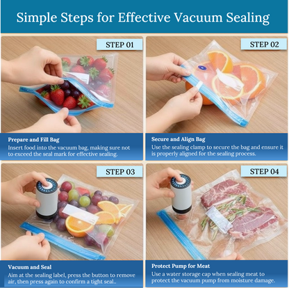 Wireless Portable Vacuum Sealer Machine for Food Storage – Compact Handheld Sealer with 5/10/20/30 Reusable Bags, Powerful Meal Saver & Freshness Preserver