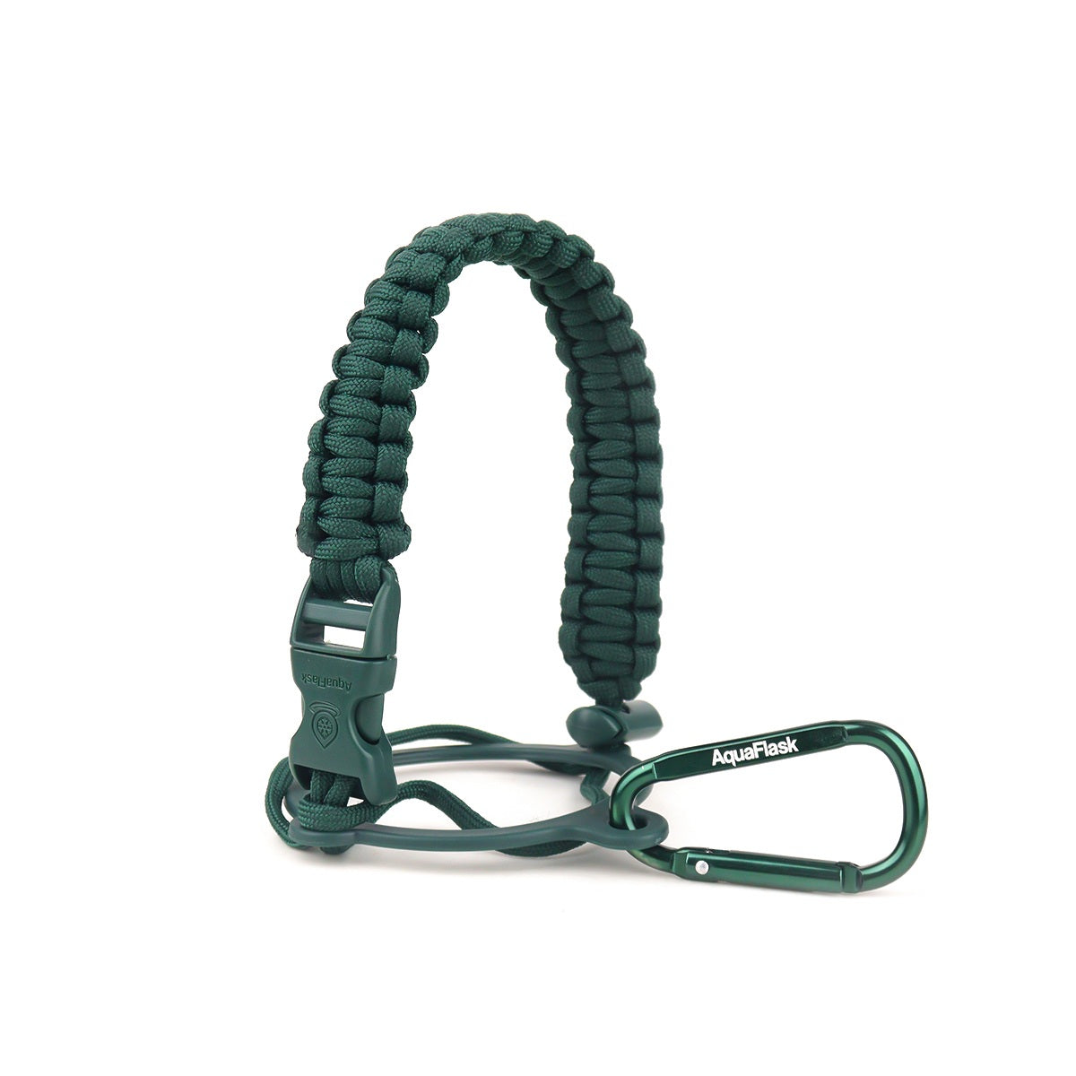 AquaFlask 14–64 oz Paracord Handle with Carabiner Clip – Durable Carry Strap for Water Bottles