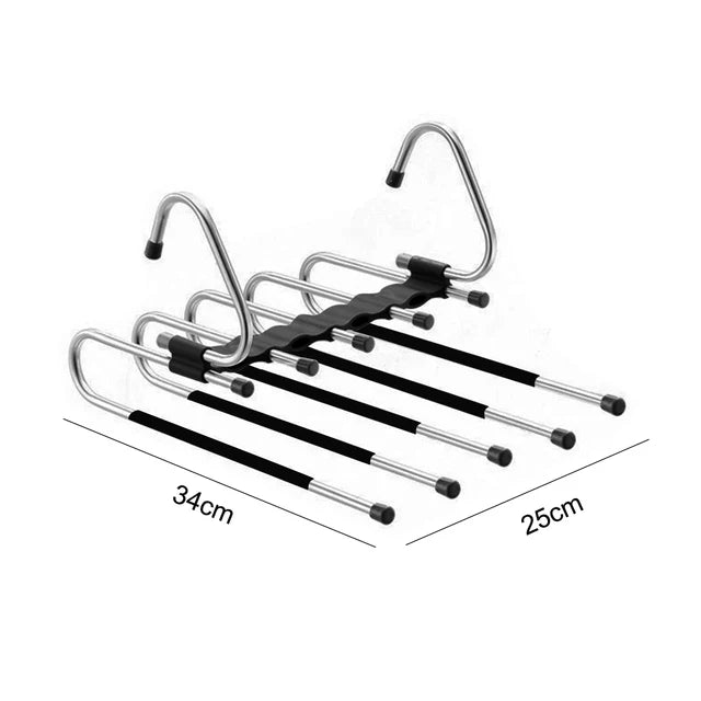 Set of metal hangers with dimensions on a white background