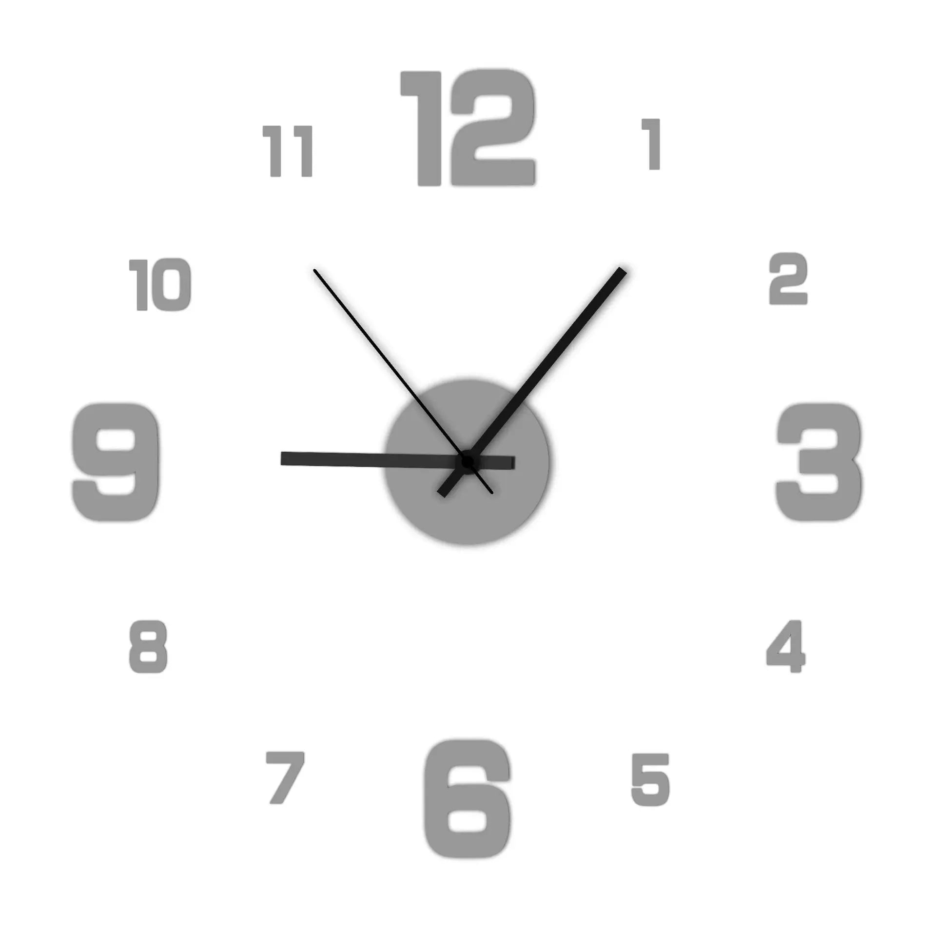 Wall clock with large numbers on a white background