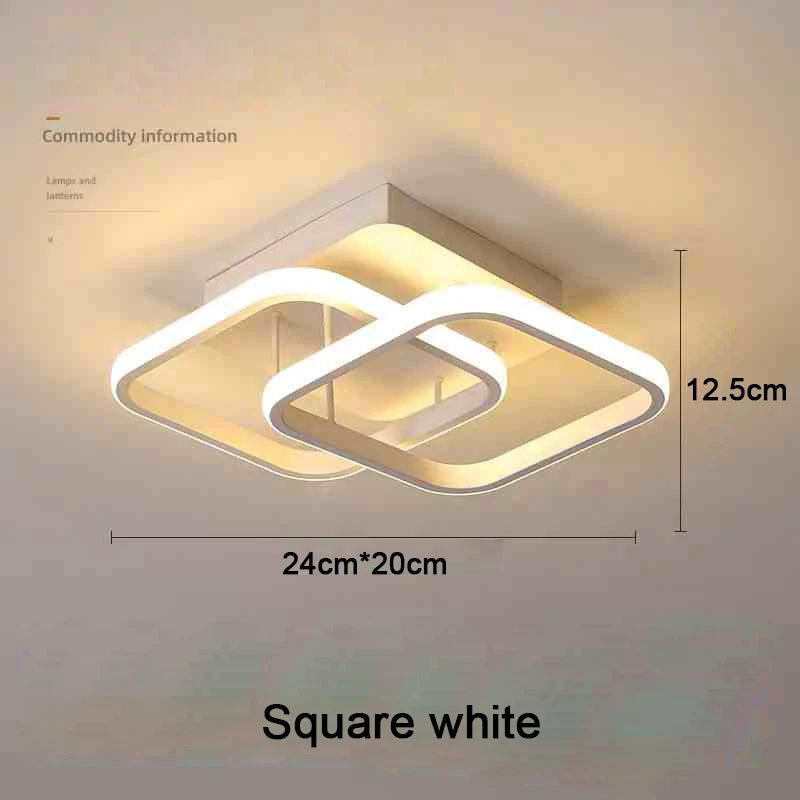 Ceiling light fixture with dimensions on a plain background
