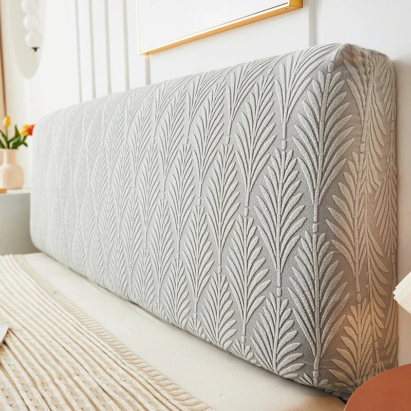Premium Jacquard Bed Headboard Cover - Elastic Printed Slipcover for Bedroom Furniture Protection