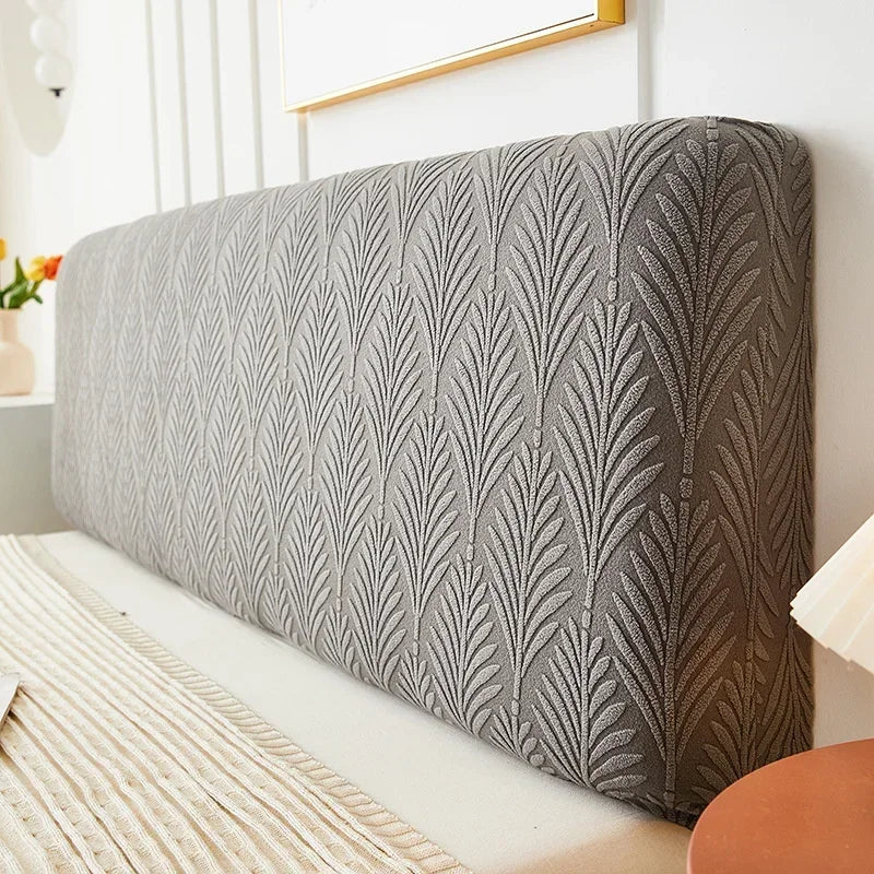 Premium Jacquard Bed Headboard Cover - Elastic Printed Slipcover for Bedroom Furniture Protection