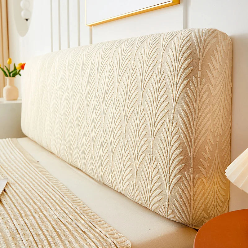Premium Jacquard Bed Headboard Cover - Elastic Printed Slipcover for Bedroom Furniture Protection