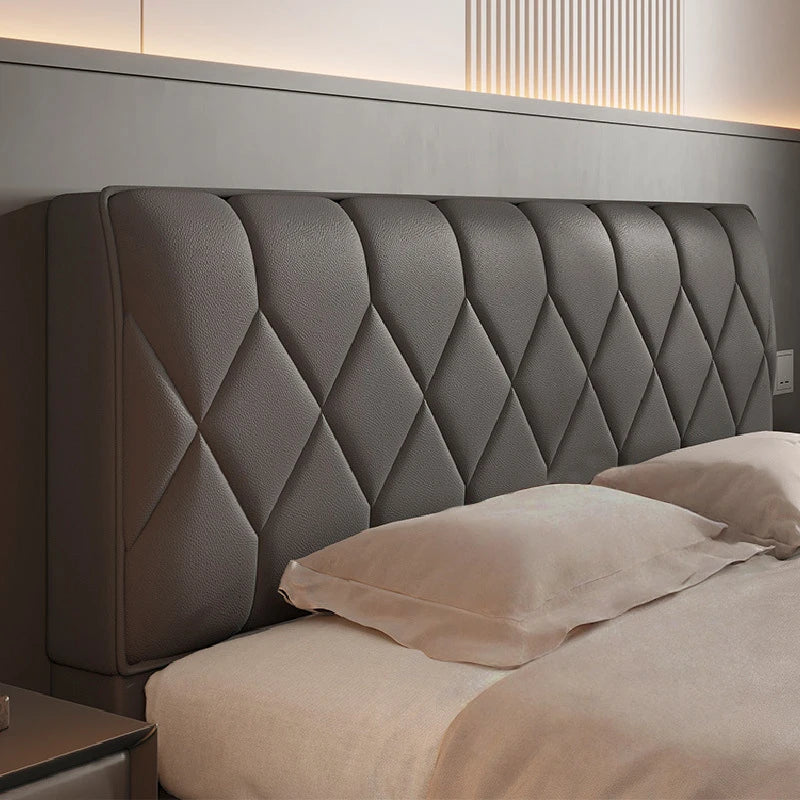 Premium Leather Elastic Bed Head Protector for All Bed Sizes