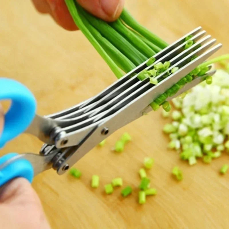 Multi-Layer Kitchen Scissors 3 or 5 Blade Stainless Steel Herb Shredder Scallion Cutter