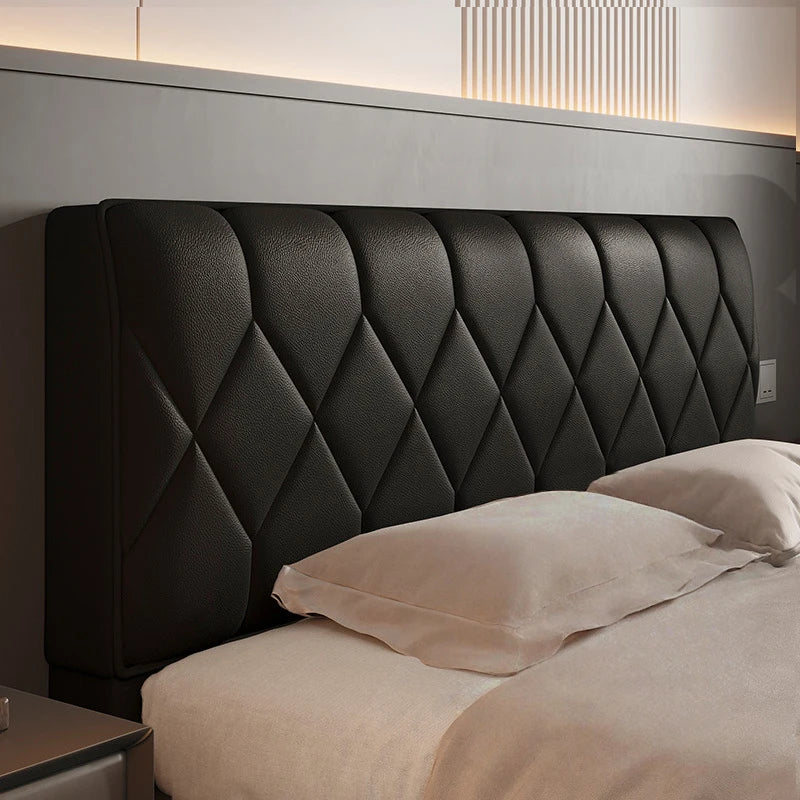 Premium Leather Elastic Bed Head Protector for All Bed Sizes