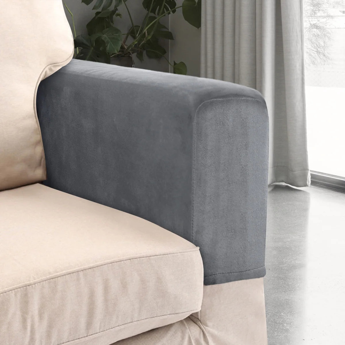 Premium Sofa Armrest Covers - 2 Pack Non-Slip Furniture Protector for Recliners and Couches