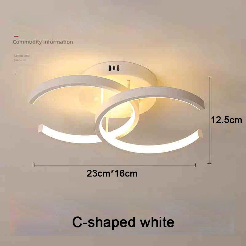Ceiling light fixture with dimensions on a plain background