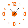 Orange and black clock on a white background