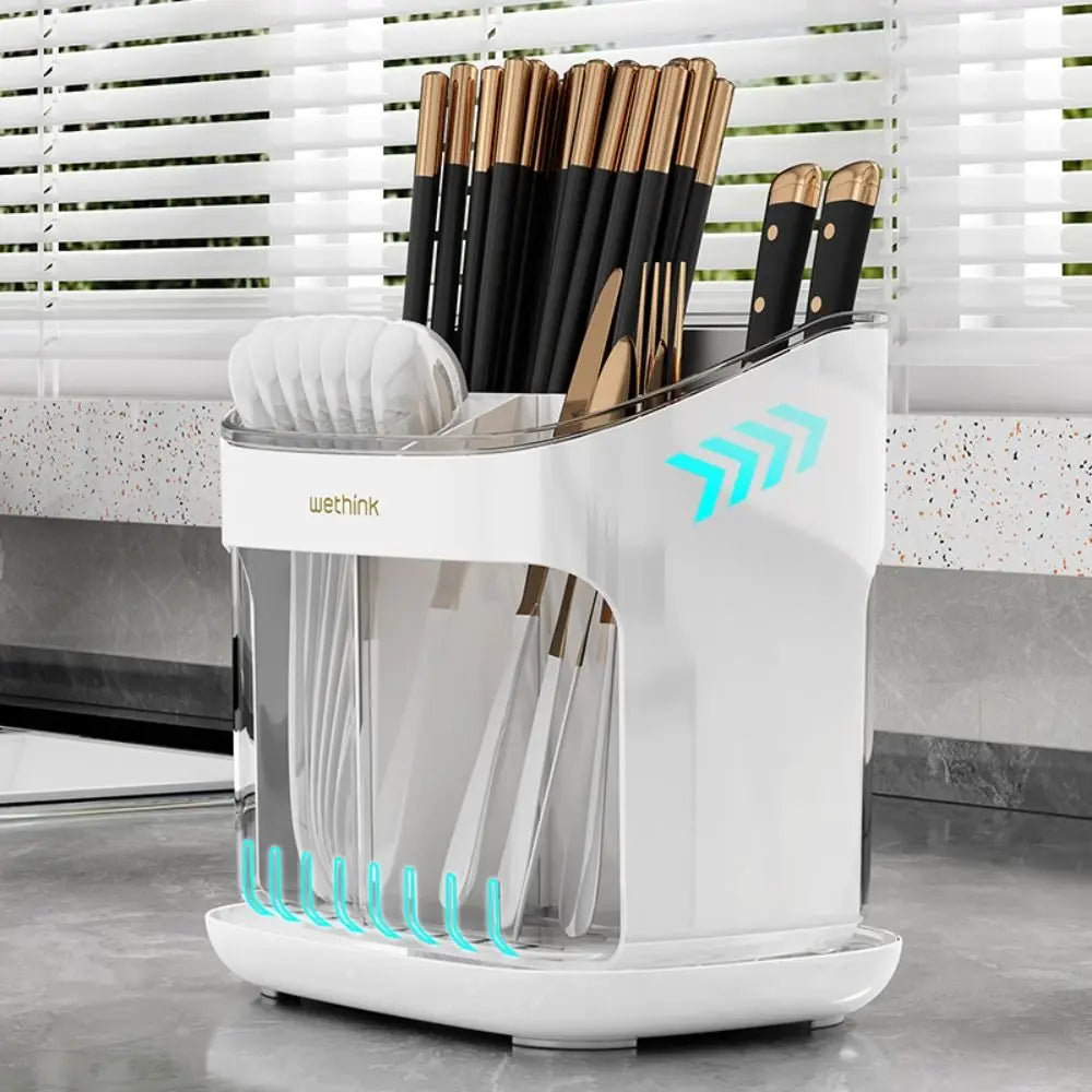 Multifunctional Chopstick & Tableware Storage Holder with Detachable Drainage Tray