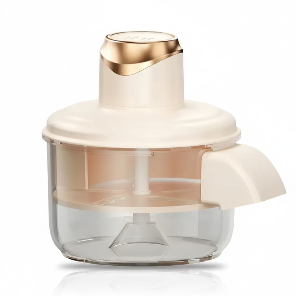 White and gold kitchen chopper on a white background