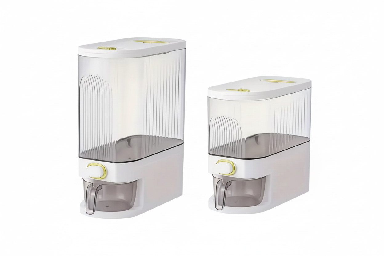 Measurement chart of a white and gray humidifier with dimensions labeled.