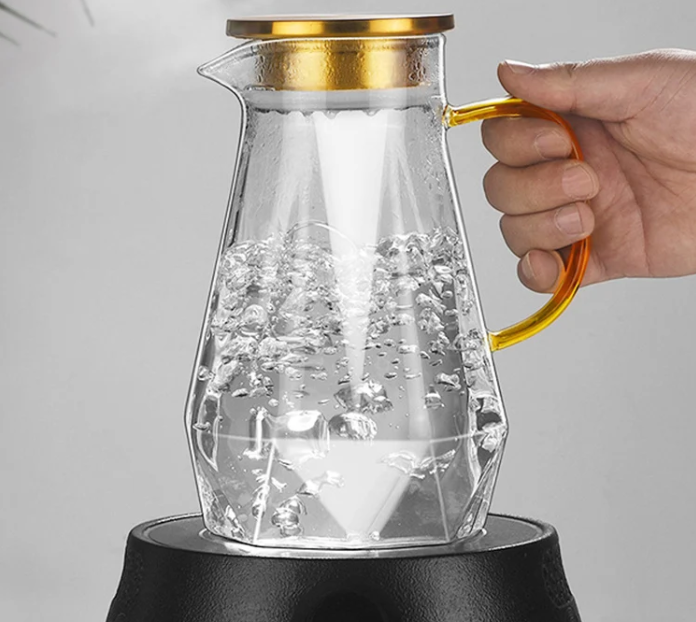 Diamond Texture Glass Teapot Set - Hot and Cold