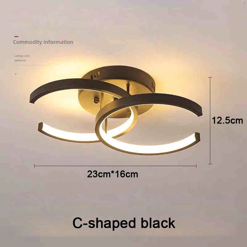Ceiling light fixture with dimensions on a plain background