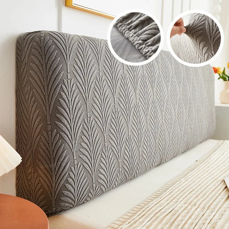 Premium Jacquard Bed Headboard Cover - Elastic Printed Slipcover for Bedroom Furniture Protection
