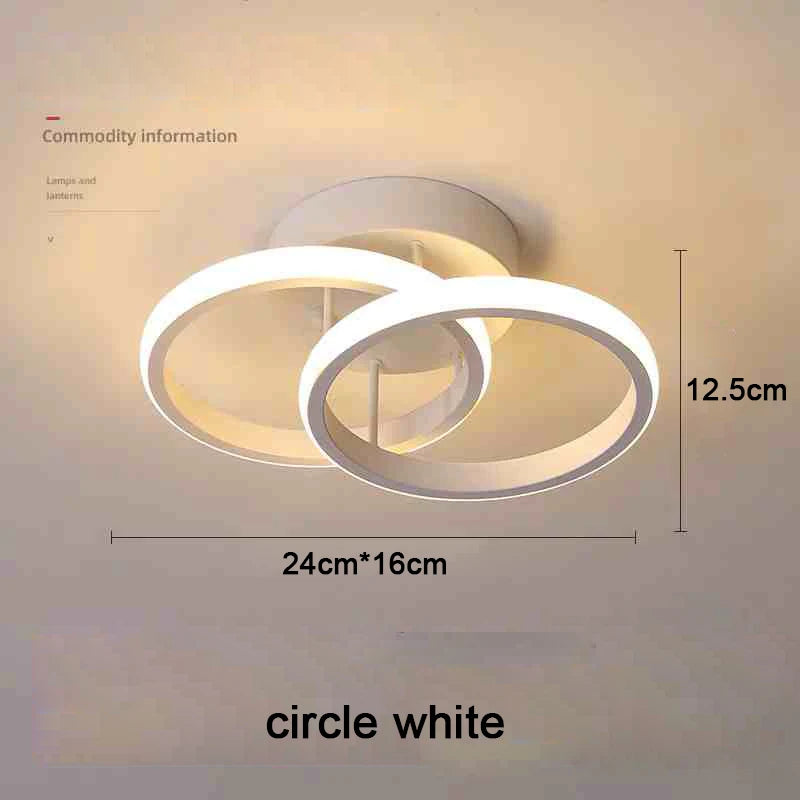 Ceiling light fixture with two circular designs and dimensions on a beige background