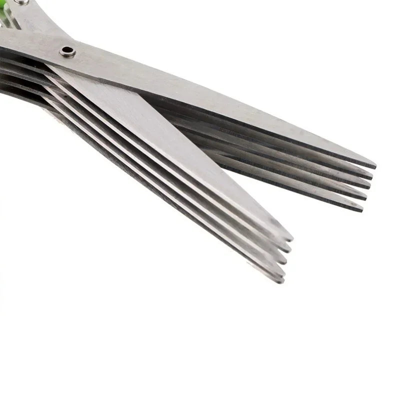 Multi-Layer Kitchen Scissors 3 or 5 Blade Stainless Steel Herb Shredder Scallion Cutter