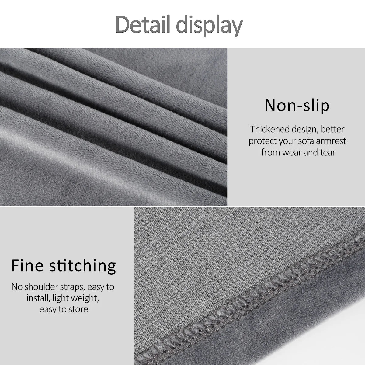 Premium Sofa Armrest Covers - 2 Pack Non-Slip Furniture Protector for Recliners and Couches