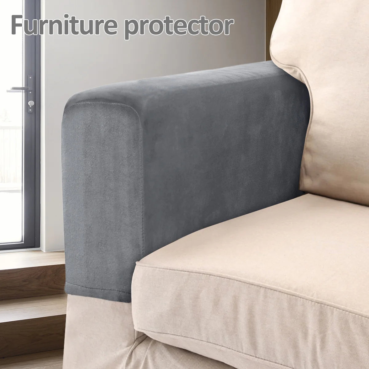 Premium Sofa Armrest Covers - 2 Pack Non-Slip Furniture Protector for Recliners and Couches