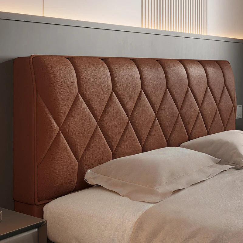 Premium Leather Elastic Bed Head Protector for All Bed Sizes