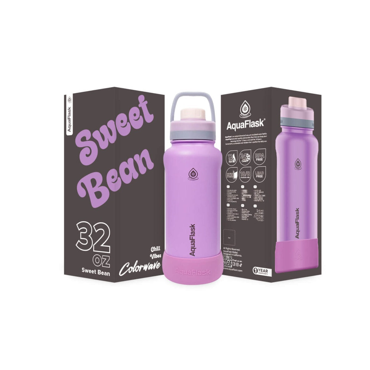 AquaFlask Colorwave 32oz | Insulated Stainless Steel Water Bottle