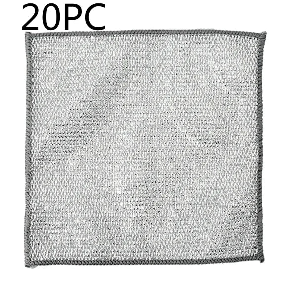 Multipurpose Wire Dishwashing Rag – Non‑Scratch Stainless Steel Cleaning Cloth, Reusable Metal Scrubber for Wet & Dry Kitchen Cleaning, Powerful Dishcloth for Cookware, Pots, Pans & Stovetops