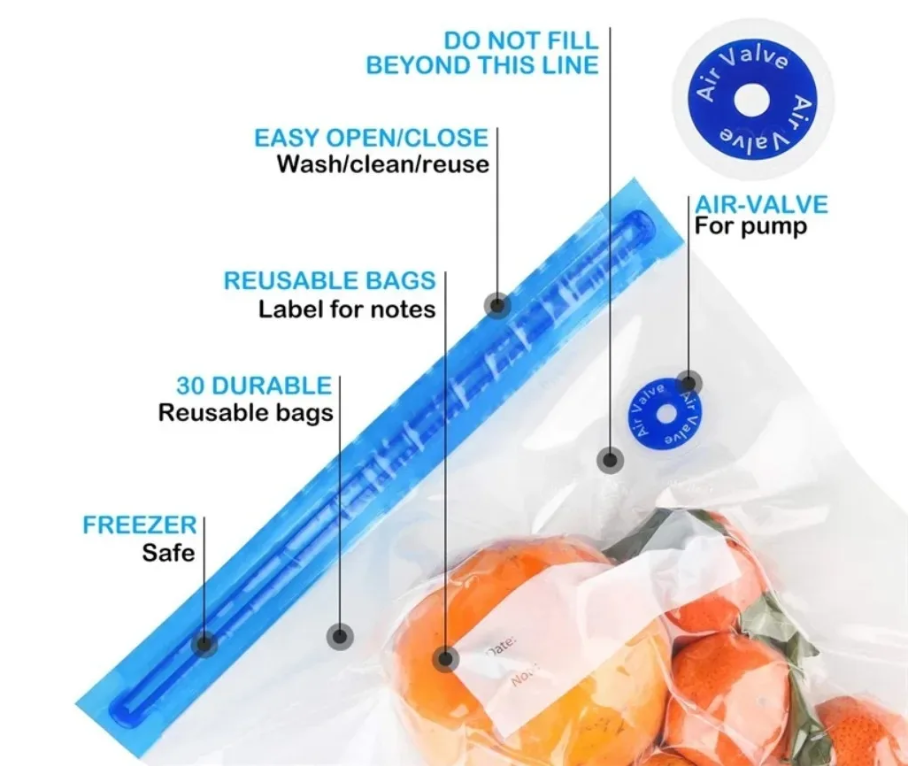 Wireless Portable Vacuum Sealer Machine for Food Storage – Compact Handheld Sealer with 5/10/20/30 Reusable Bags, Powerful Meal Saver & Freshness Preserver