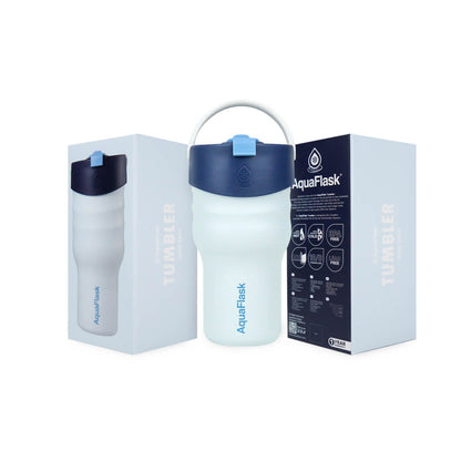 Aqua Flask 20oz – Stainless Steel Tumbler, Vacuum Insulated, Hot & Cold, Leak Proof